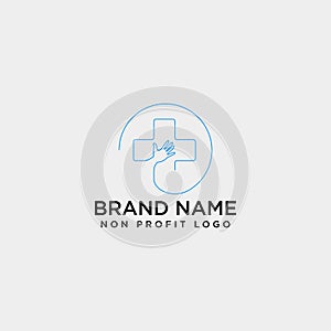 cross hand medical health care logo template illustration