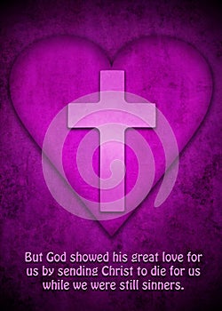 Cross and heart as symbol for Gods love