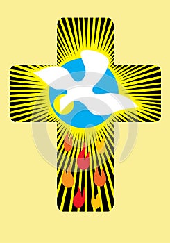 Cross and Holy spirit photo