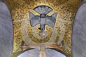 Cross and Holy Spirit, main altar in Saint Blaise church in Zagreb