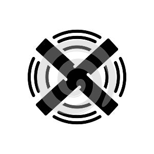 Black solid icon for Cross, cancel and remove