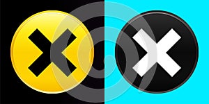 Cross icon flat exclusive button set