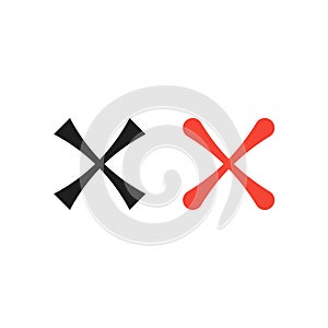 Cross icon flat vector illustration
