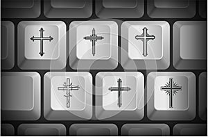 Cross Icons on Computer Keyboard Buttons