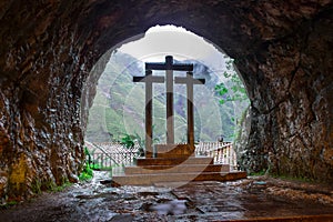 Cross inside the Holy Cave of Covadonga II