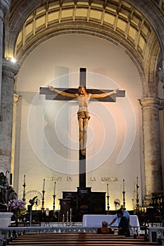 Cross inside Merida Cathedral