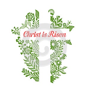 Cross of Jesus. Christ is risen. Easter illustration photo