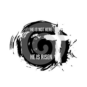 Cross of Jesus. Christ is risen. Easter illustration