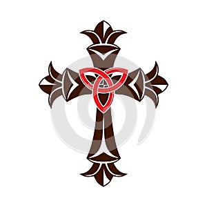 The Cross of Jesus Christ and trinity symbol.
