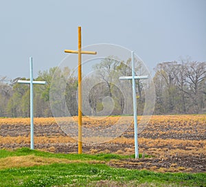 Through the Cross,  Jesus has brought us Salvation. We are saved and have Eternal Life in Heaven. These crosses are in Mississippi