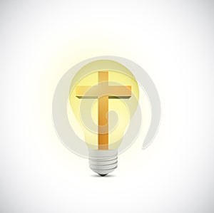 Cross and light bulb illustration design