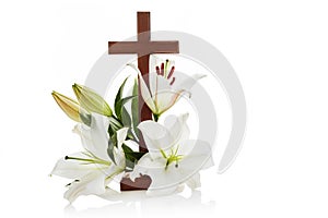 Cross with lilies img