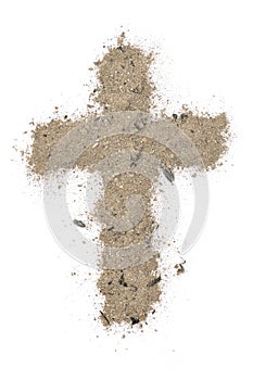 Cross made of ashes