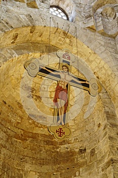 Cross from main nave of Romanic church San Cataldo