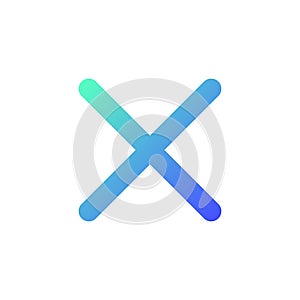 Cross mark pixel perfect gradient linear ui icon