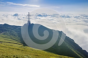 Caraiman Heroes Cross Monument in Bucegi Mountains, Romania