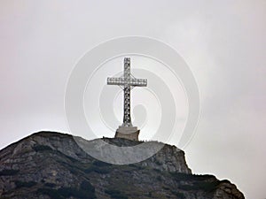 Cross on mountain top