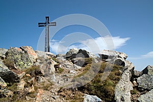 Cross on the Mt. Cresto in ita