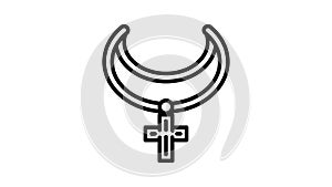 Cross necklace icon animation