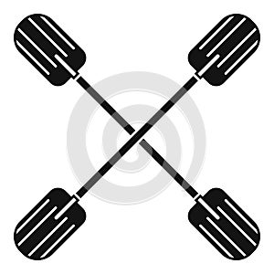 Cross paddle icon, simple style