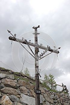 The cross of passion in Saint-VÃÂ©ran, France photo