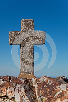 Cross in the PeÃÂ±a de Francia photo