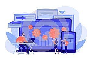 Cross platform bug founding concept vector illustration photo