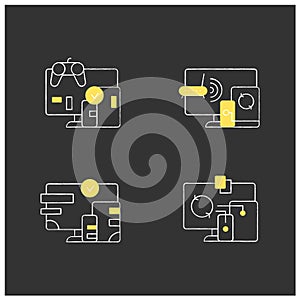 Cross platform chalk icons set