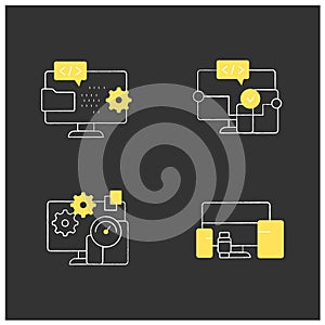 Cross platform chalk icons set