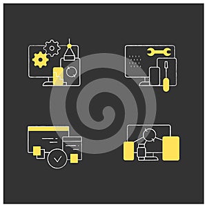 Cross platform chalk icons set