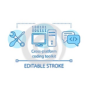 Cross platform coding toolkit concept icon