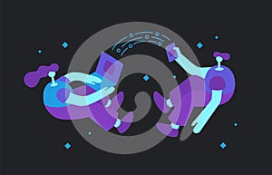 Cross Platform Concept Flat Illustration