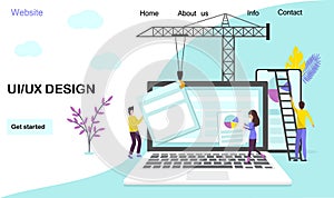 Cross-platform developmen landing page website vector template
