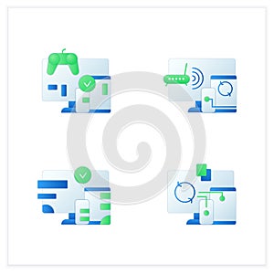 Cross platform flat icons set