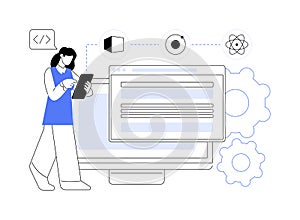 Cross-platform frameworks abstract concept vector illustration.