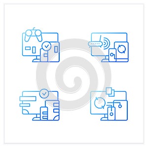 Cross platform gradient icons set