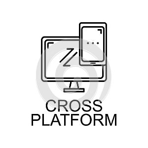 cross platform icon. Element of web development signs with name for mobile concept and web apps. Detailed cross platform icon can