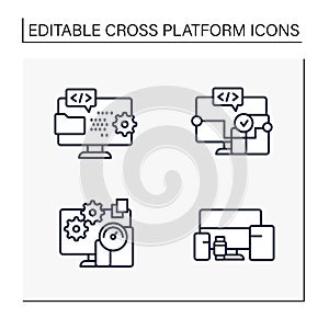 Cross platform line icons set