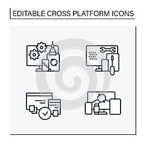 Cross platform line icons set