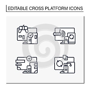 Cross platform line icons set