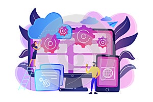 Cross-platform programming concept vector illustration.