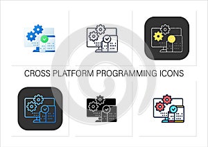 Cross platform programming icons set