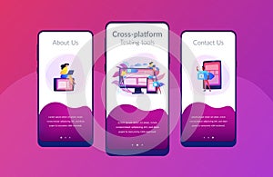 Cross-platform software app interface template.