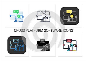 Cross platform software icons set