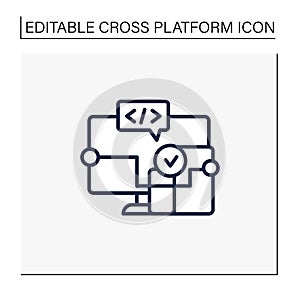 Cross platform software line icon