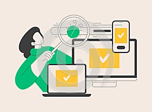Cross-platform testing abstract concept vector illustration.