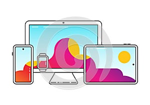 Cross-platform Vector Icons Illustration. photo