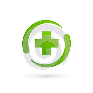 Cross plus medical logo icon design template elements