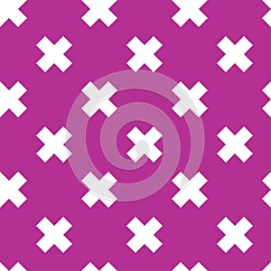 Cross, plus sign geometric seamlessly repeatable pattern, background, texture. Colorful, vivid, vibrant background illustration