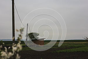 cross power lines in the field